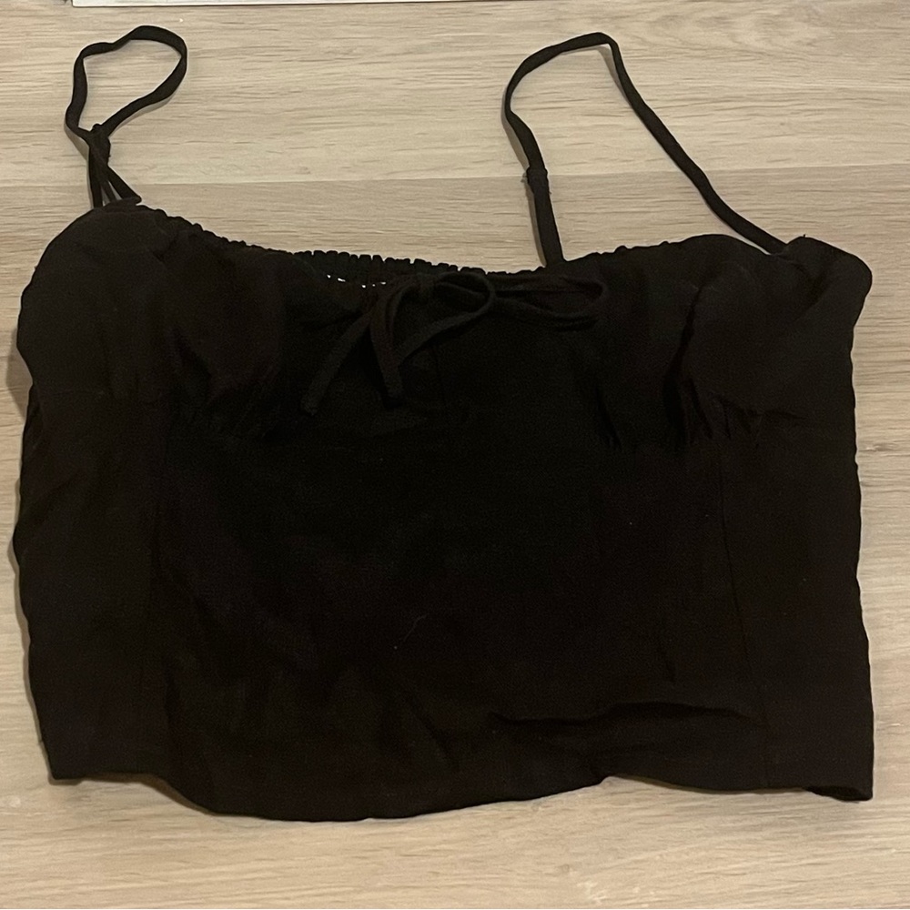 Glassons - Traceable Linen Tie front Cami (black) Size 12 - US L